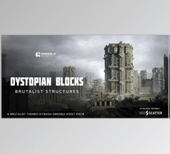 Blender - Download Dystopian Blocks - Brutalist Structures Kitbash Buildings