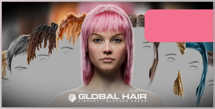 Blender - Download Globalhair - For Any Character - Hair Library v5.1