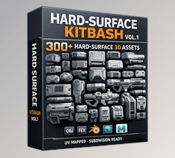 Hard-Surface Kitbash Vol.1 by JROTools (Gumroad)