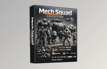 Mech Squad Collection - 3D Asset <span class='badge badge-warning'>Bundle</span> by Jama Jurabaev (Gumroad)