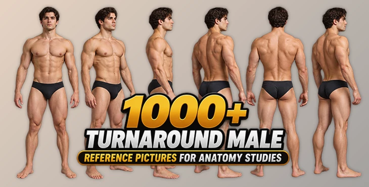 1000+ Turnaround Male Reference Pictures for Anatomy Studies