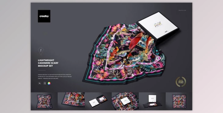 Download Lightweight Cashmere Scarf Mockup By creatsy5 (psd)