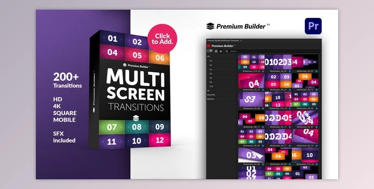 Download Multiscreen Transitions for Premiere Pro (Videohive 32305213)