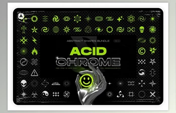 Download Acid & chrome abstract shapes bundle By Samolevsky (PNG, PSD, AI, EPS, SVG)