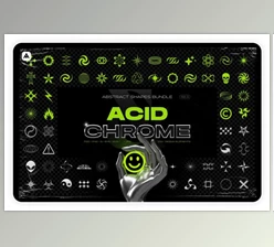 Download Acid & chrome abstract shapes bundle By Samolevsky (PNG, PSD, AI, EPS, SVG)