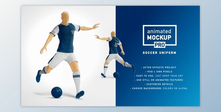 Download Soccer Uniform Mockup Template - Animated Mockup PRO (Videohive 32951539) - AE Project