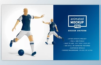 Download Soccer Uniform Mockup Template - <span class='badge badge-warning'>Animated</span> Mockup PRO (Videohive 32951539) - AE Project