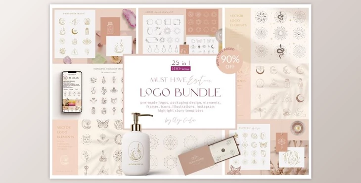 Download Logo Bundle ~ Mystic Designs By Olya Creative (EPS 10, SVG, AI, PNG, JPG, PDF)